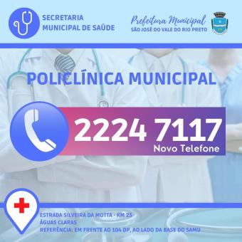 Novo Telefone da Policlínica Municipal 