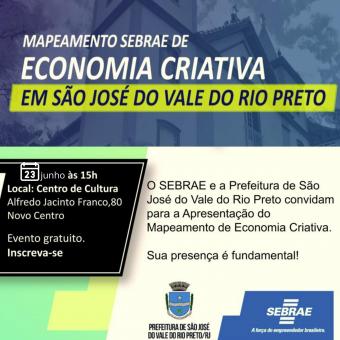 Apresentação do Mapeamento realizado sobre a Economia Criativa de São José do Vale do Rio Preto